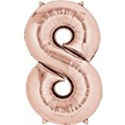 Amscan Rose Gold Number 8 Balloons