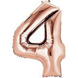 Amscan Foil Balloon SuperShape Number 4 Rose Gold