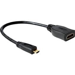 DeLock Micro HDMI - HDMI High Speed with Ethernet Adapter M-F 0.2m
