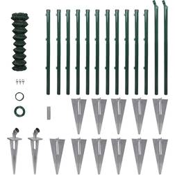 vidaXL Chain-Link Fence Set with Posts Spike Anchors 125cmx25m