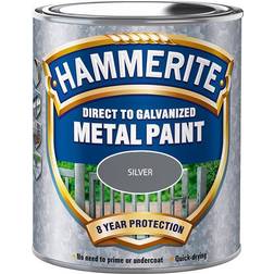 Hammerite Direct to Galvanised Metal Paint Silver 0.75L