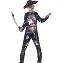 Smiffys Halloween Zombie piraat verkleedkleding kostuum voor jongens 145-158 (10-12 jaar)
