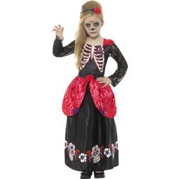 Smiffys Costume Principessa Dia De Los Muertos Bambina Taglia: Anni (145/158 Cm)