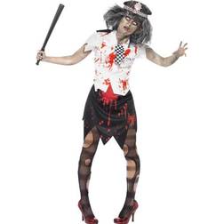 Smiffys Zombie Poliskvinna Maskeraddräkt
