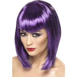 Smiffys Vamp Wig Purple Short with Fringe