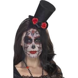 Smiffys Horror haarband/diadeem day of the dead met mini hoge hoed