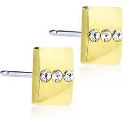 Blomdahl Triple Earrings - Gold/Transparent