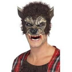 Smiffys Demi-masque loup-garou adulte horreur Halloween Mixte Noir