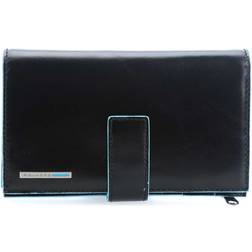 Piquadro Blue Square Wallet 15cm - Black