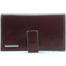 Piquadro Blue Square Wallet 15cm - Mahogany