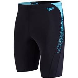 Speedo Boom Splice Jammer Shorts - Black/Aquasplash