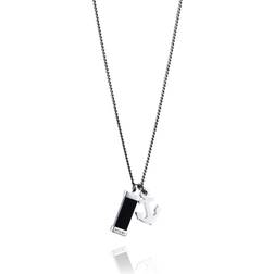 Efva Attling Freedom & Fortune Silver Pendant Necklace w. Onyx - 45cm