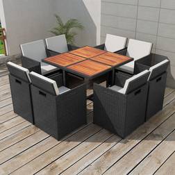 vidaXL 42546 Matgrupp, 1 Bord inkl. 8 Stolar