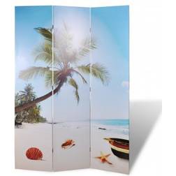 vidaXL Cloison De Séparation Pliable 120 x 170 cm Plage Paravent