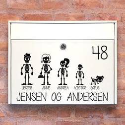 Skelet familie postkasse stickers