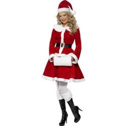 Smiffys Costume Miss Santa Velours Mere Noel Rouge