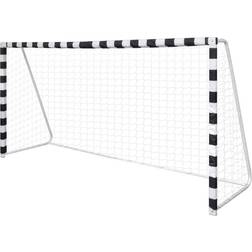 vidaXL Soccer Goal Metal Black And White