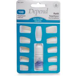 Depend Nageltippar Medium Square 100-pack