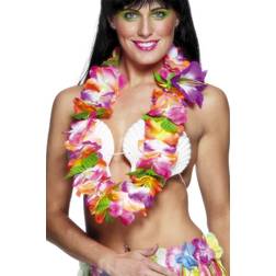 Smiffys Hawaii krans/tropische bloemenslinger gekleurde bloemen