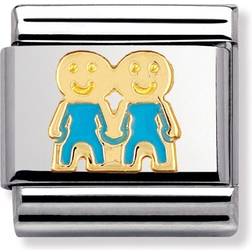 Nomination Composable Classic Link Brothers Charm - Silver/Gold/Blue