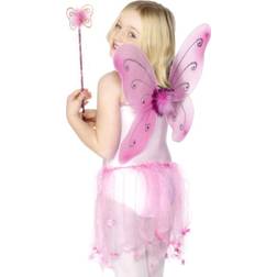 Smiffys Butterfly Wings & Wand Pink