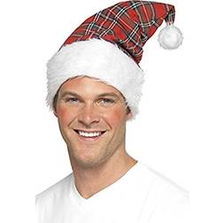 Smiffys Cappello di Babbo Natale con dipinti scozzesi
