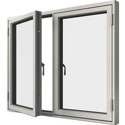 Elitfönster Original Aluminium Sidohängt fönster 3-glasfönster 108x58cm