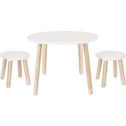 Jabadabado Table Et Tabourets Blancs