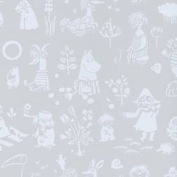 Paintpart Tapetti Sandudd Moomin 5164-3, 0,53x11,2m, harmaa/valkoinen, non-woven