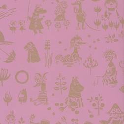Paintpart Tapetti Sandudd Moomin 5164-5, 0,53x11,2m, vaaleanpunainen/kulta, non-woven