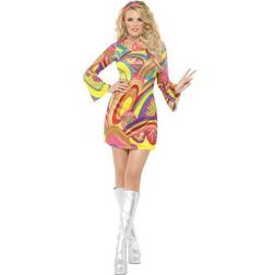 Smiffys Fever 60's Flower Power Costume Multi-Coloured