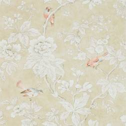 Sanderson Vogeltapete Chiswick Grove von Gold beige