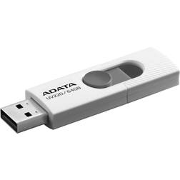 Adata USB 64 GB UV220 Interfaccia USB 2.0 Colore Grigio Bianco