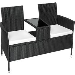 tectake Poly rattan garden bench with table Outdoor Sofa