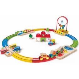 Hape Circuit de train en bois Chemin de fer Arc-en-ciel