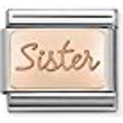 Nomination Composable Classic Sister Link Charm - Silver/Rose Gold