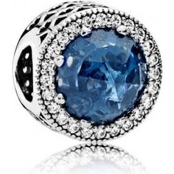 Pandora Radiant Hearts Charm - Silver/Transparent/Blue