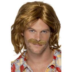 Smiffys 70's Super Trouper Wig & Moustache Brown