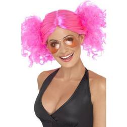 Smiffys 80's Bunches Wig Pink