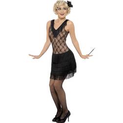 Smiffys 20's Jazz Black Costume Dress w/Hairpiece Adult