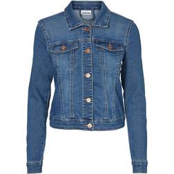 Noisy May Short Denim Jacket - Blue/Medium Blue Denim