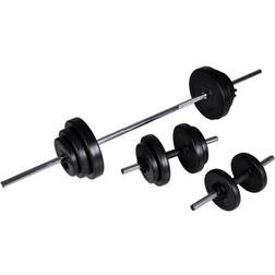 vidaXL 2 Dumbbell And Barbell Set