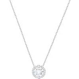 Swarovski Sparkling Dance Round Necklace - Silver/White