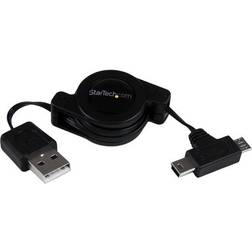 StarTech Retractable USB A-USB B Micro/USB B Mini 0.8m