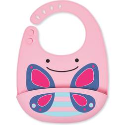 Skip Hop Zoo Fold & Go Silicone Bib Blossom Butterfly