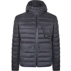 Barbour Oustan Hoodie Slim Quilted Jacket - Black