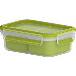 EMSA Emsa Lunch und Snackbox, Mit 2 praktischen Eins&auml;tzen und Deckel, Volumen: 0,55 Liter, Transparent/Gr Boîte alimentaire 0.55L