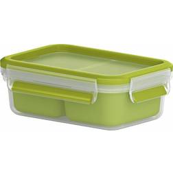 EMSA Emsa Lunch und Snackbox, Mit 2 praktischen Eins&auml;tzen und Deckel, Volumen: 0,55 Liter, Transparent/Gr Madkasse 0.55L