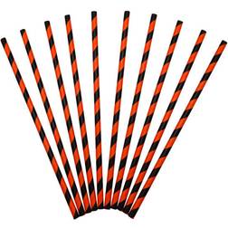 Hisab Joker Straw Paper Halloween Black/Orange 24-pack