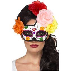 Smiffys Day of the Dead Crescent Eyemask Multi-Coloured